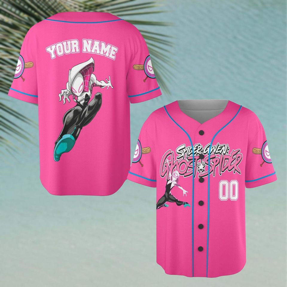 Personalized Spider Gwen Baseball Jersey, Disney Marvel Jersey For Team