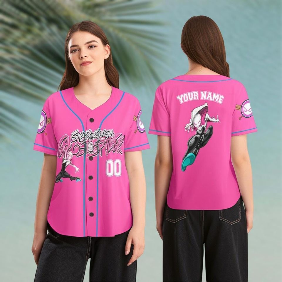 Personalized Spider Gwen Baseball Jersey, Disney Marvel Jersey For Team