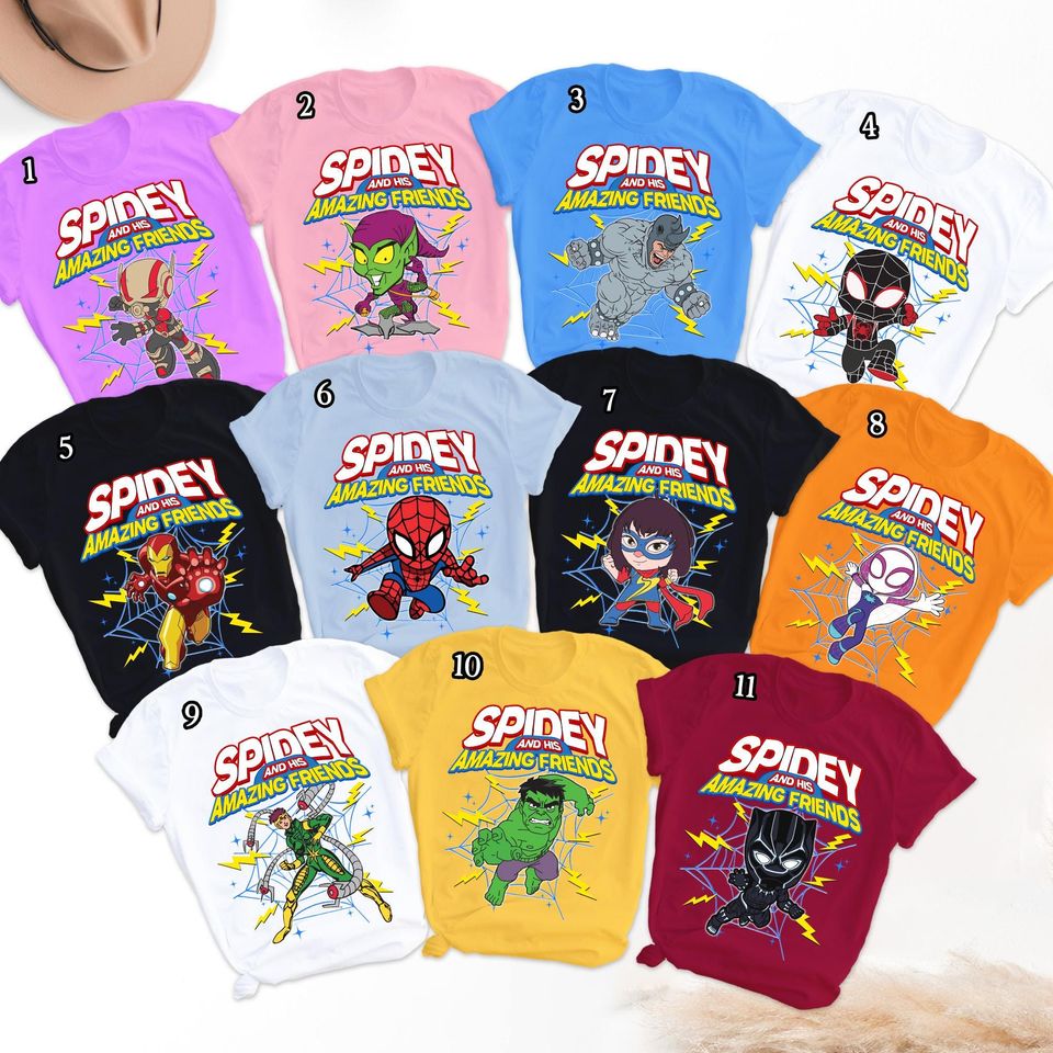Spidey And Friends Shirt, Super Hero Family Shirt, Spider Birthday Party Shirt, Family Matching Gift, Kids Birthday Shirt, Spider Group Tee