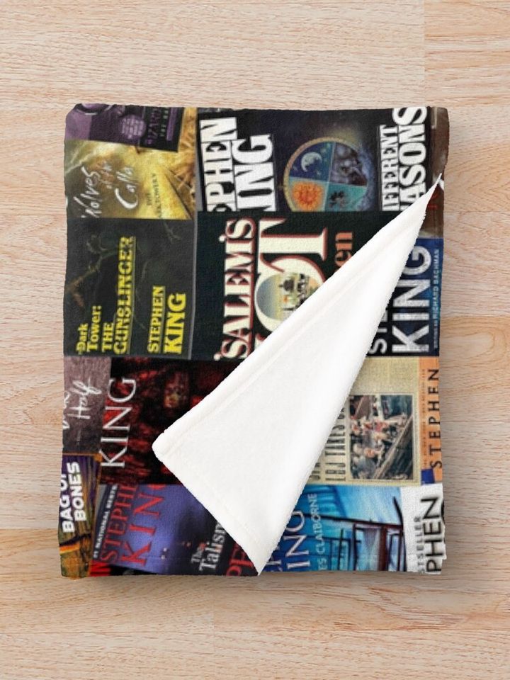 Stephen King Book Covers, Horror Bookworm Throw Blanket