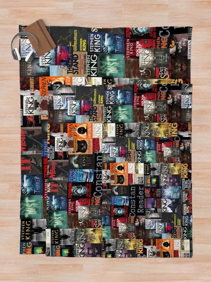 Stephen King Book Covers, Constant Reader Throw Blanket