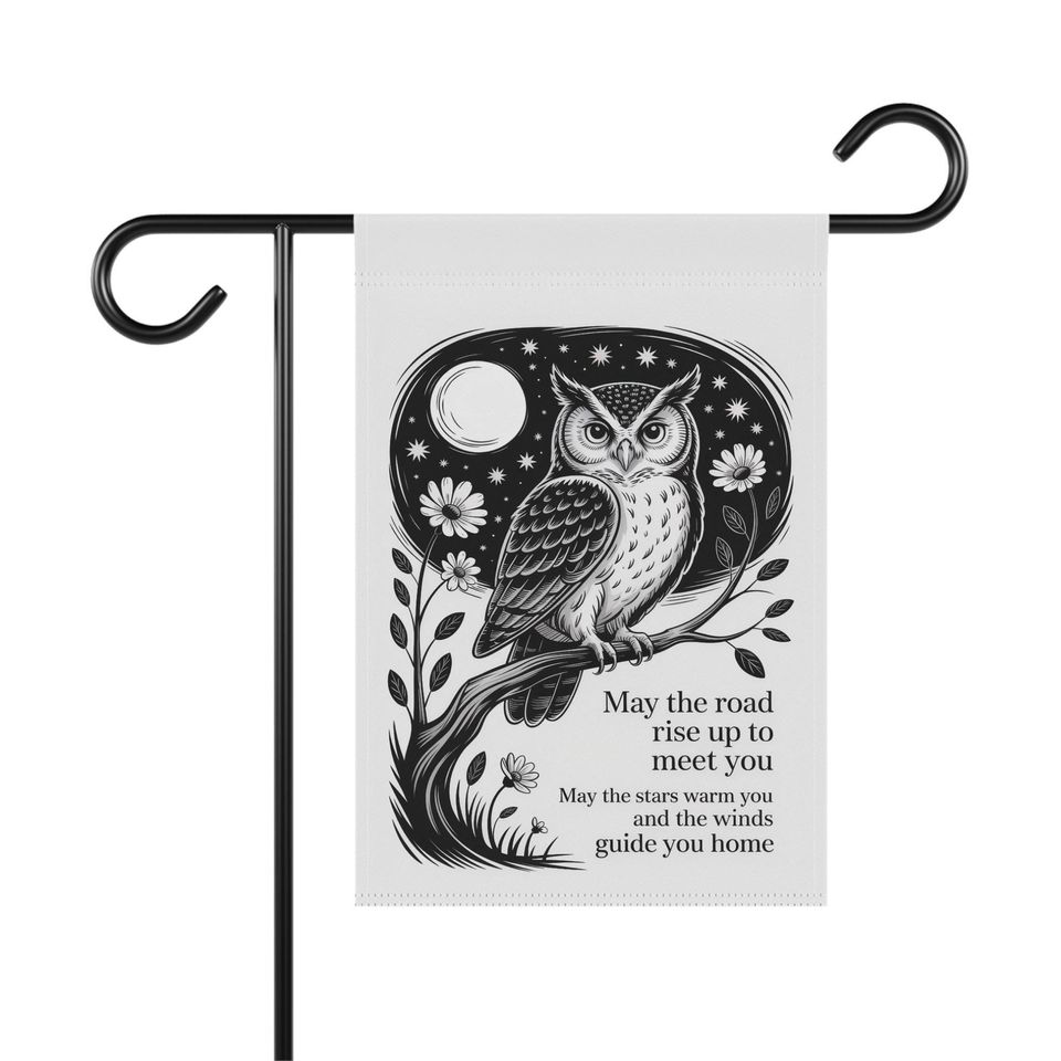 Blessed Samhain Owl Garden Flag - Halloween & Fall Outdoor Decor