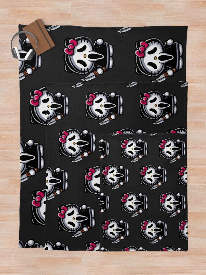 Scream Kitty Halloween  Throw Blanket
