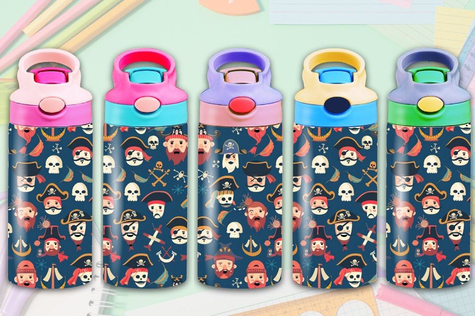 Cute Pirates 12oz Wrap, Children's Design for 12 Oz cup wrap, Nautical Pattern