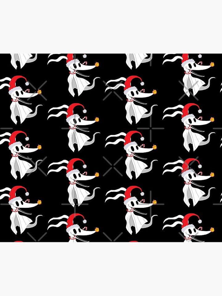 the nightmare before christmas santa hat zero Throw Blanket