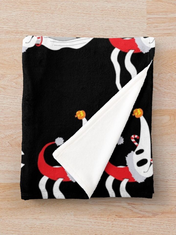 the nightmare before christmas santa hat zero Throw Blanket