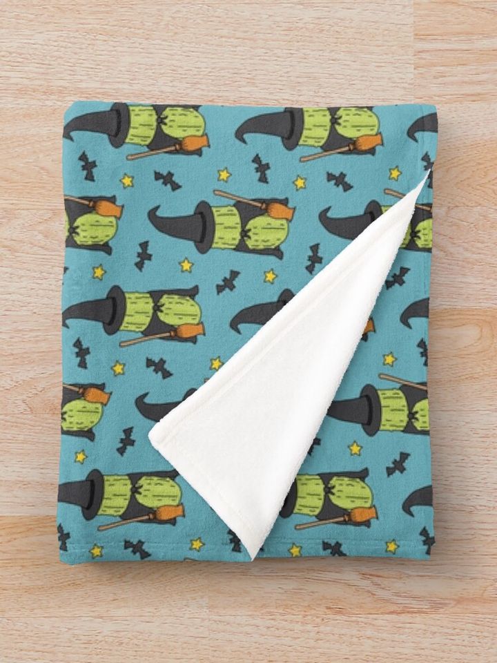 Pickle Witch - Teal Throw Blanket