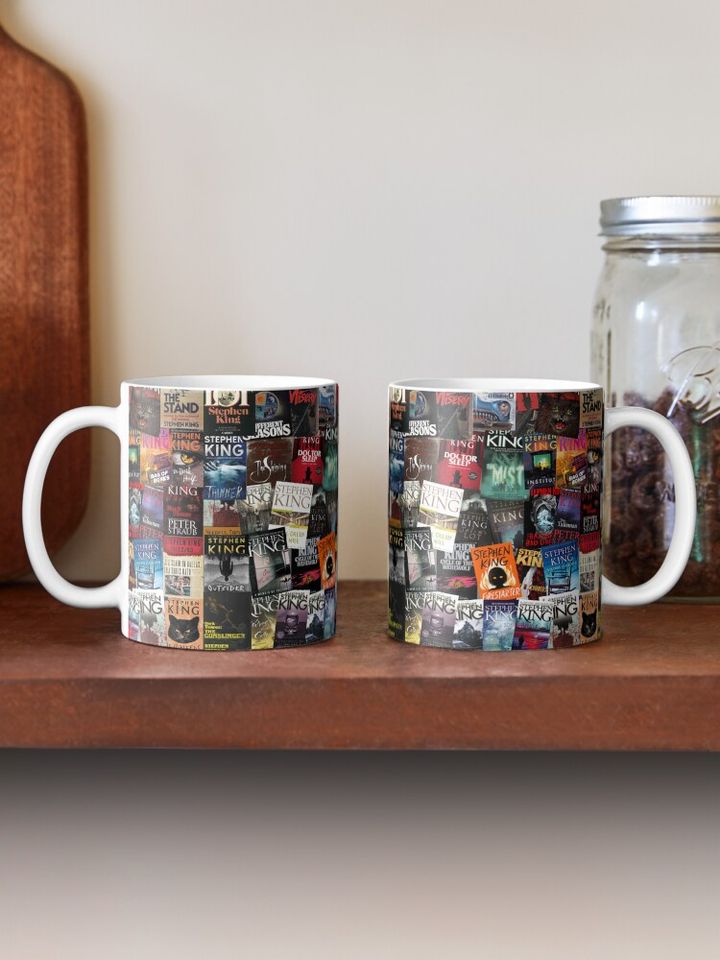 Stephen King Book Covers, Horror Bookworm Coffee Mug