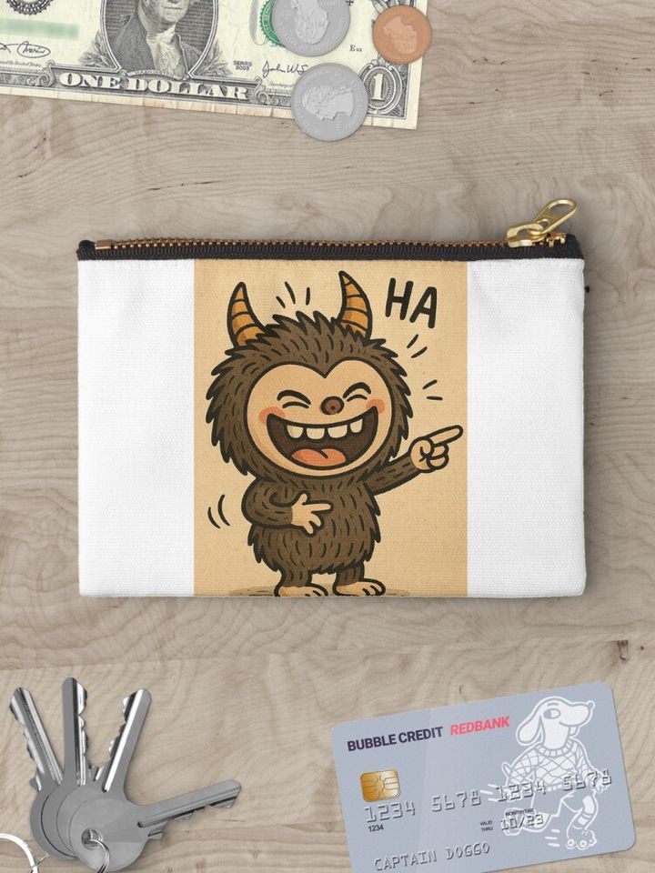 Labubu logo on your shirt Zipper Pouch, Cute Bags Gift, Gift for Fan
