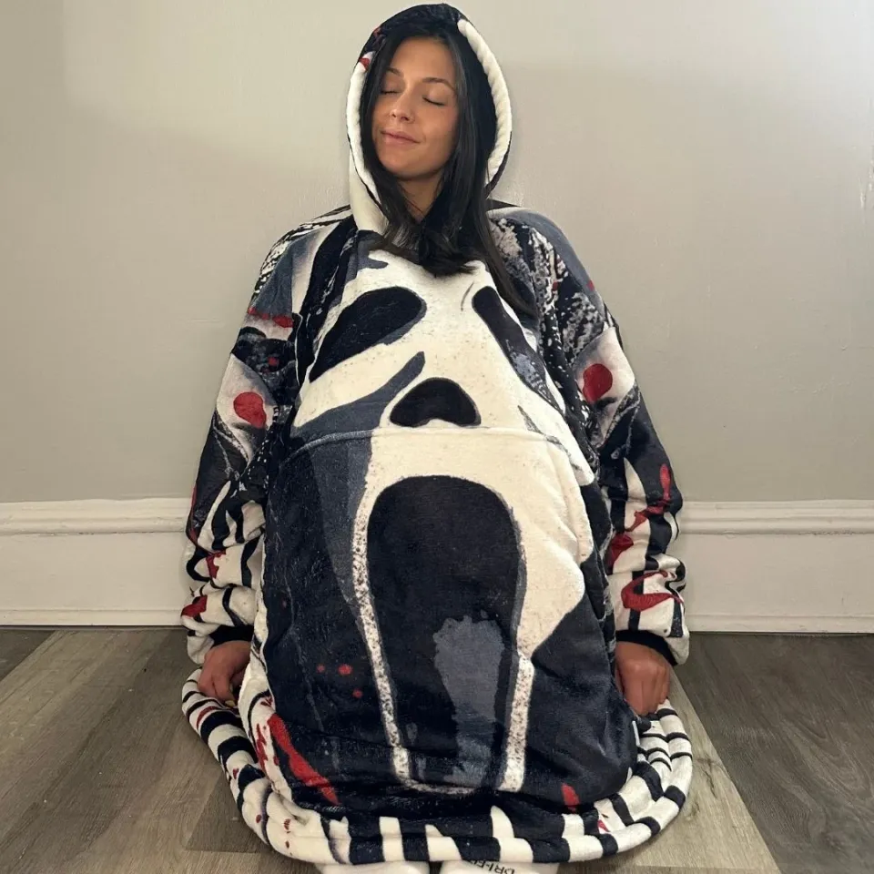 Ghost Face Horror Blanket Hoodie