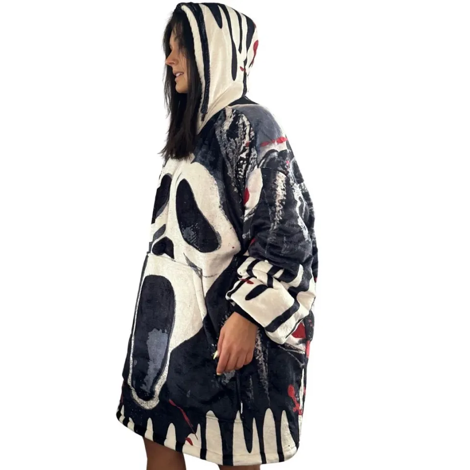 Ghost Face Horror Blanket Hoodie