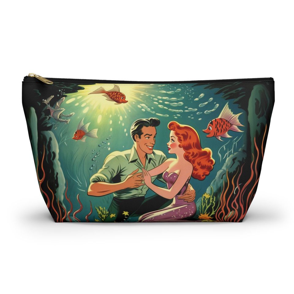 Little Mermaid Inspired Makeup Bag, 1940s Old Hollywood Style
