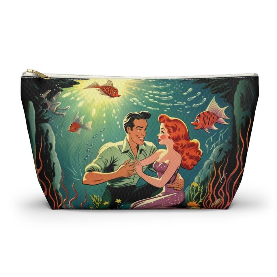 Little Mermaid Inspired Makeup Bag, 1940s Old Hollywood Style