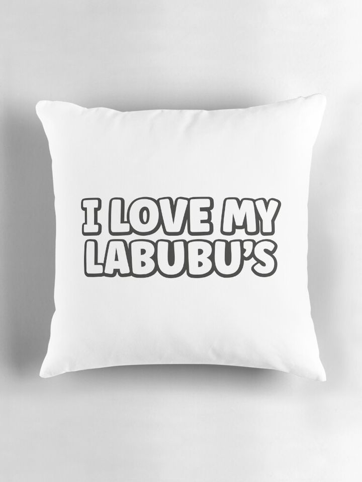 I Love My Labubu – Bold Minimalist Labubu Fan Design Pillow