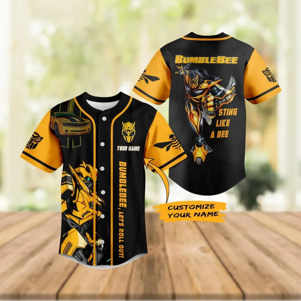 Personalized Bumblebee Let's Roll Out Transformers Autobot Baseball Jersey Shirt
