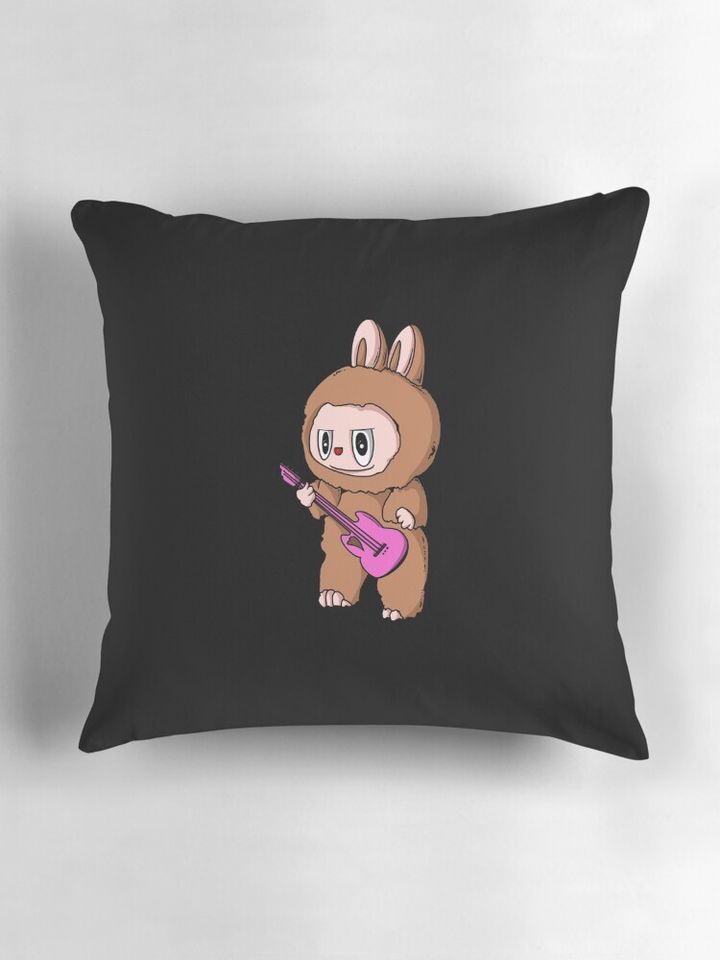 Labubu playing gitar Pillow, Cute Labubu Pillows Gift, Gift for Fan