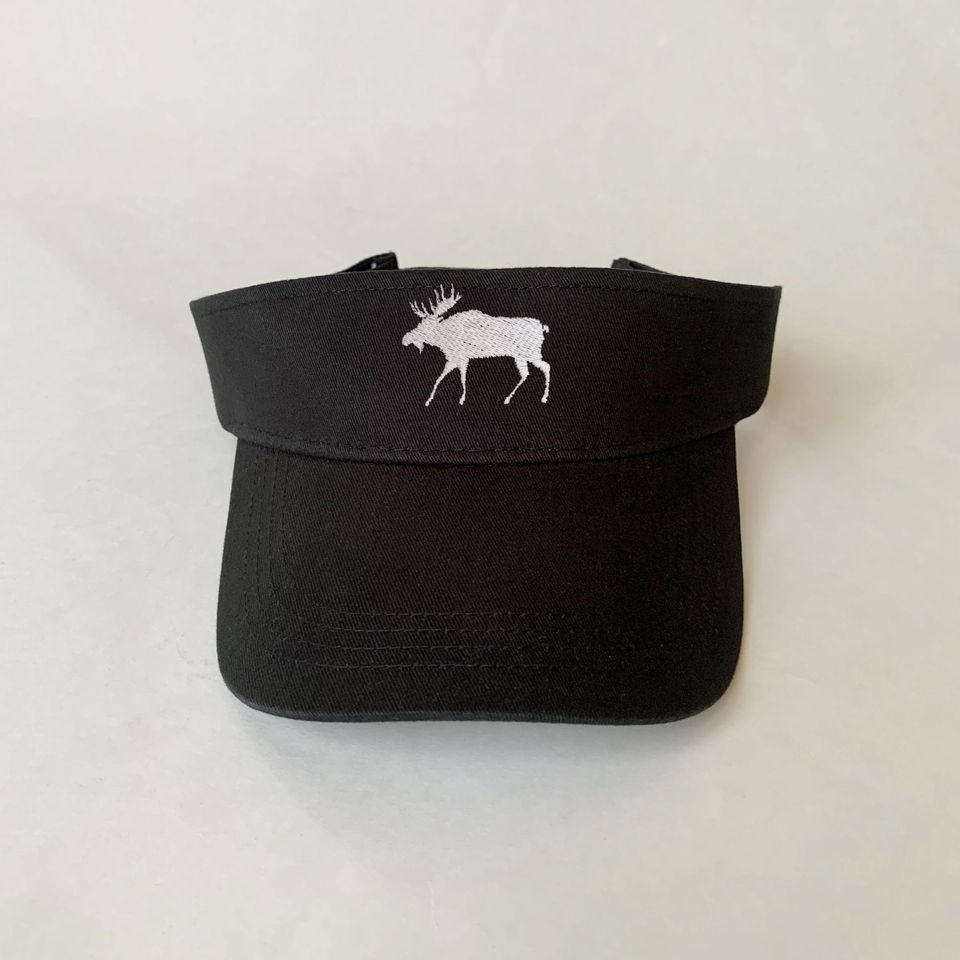 Moose Embroidered Cotton Visor