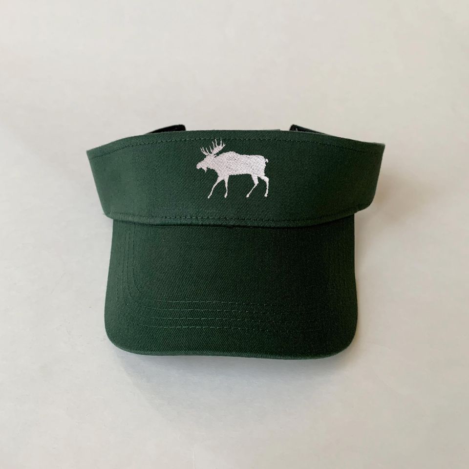 Moose Embroidered Cotton Visor