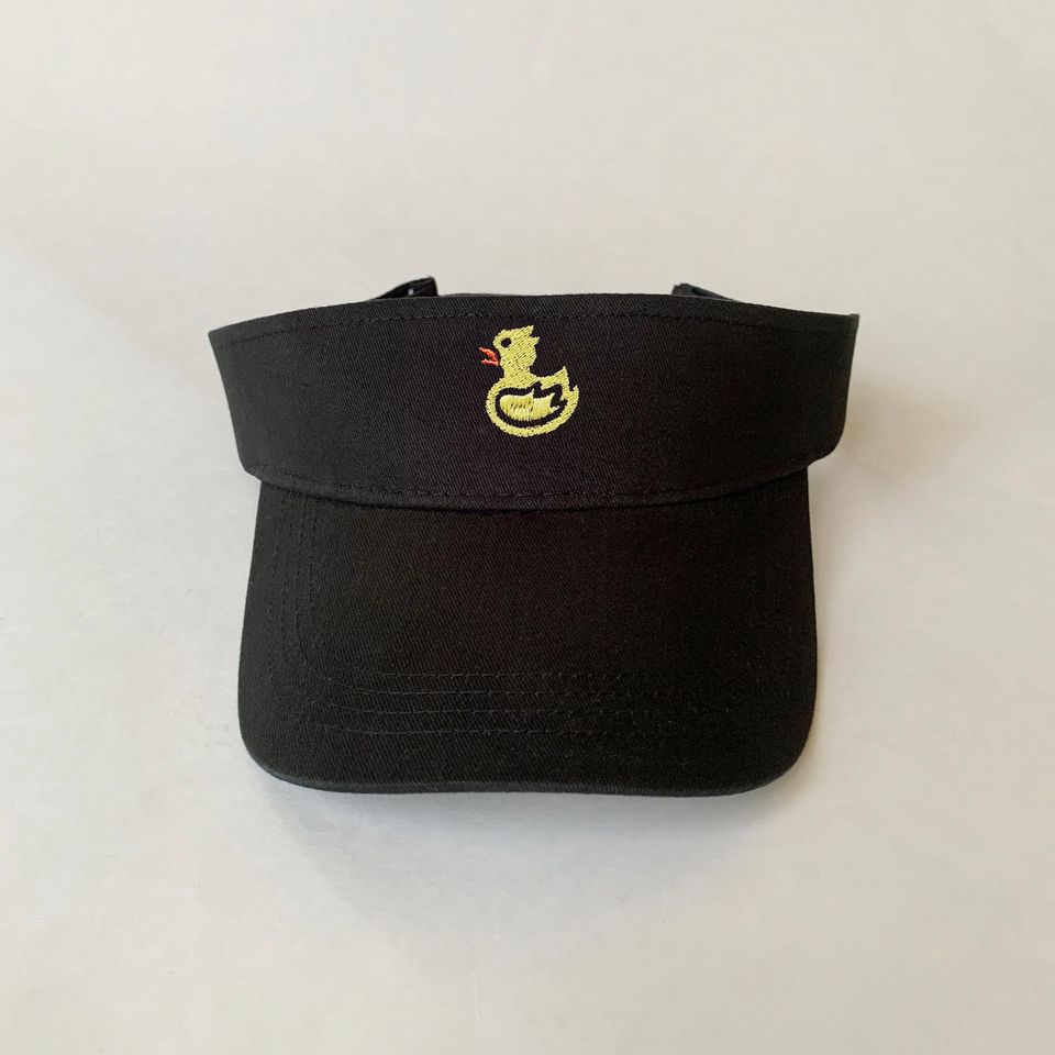 Yellow Ducky Embroidered Sun Visor Cotton Visor