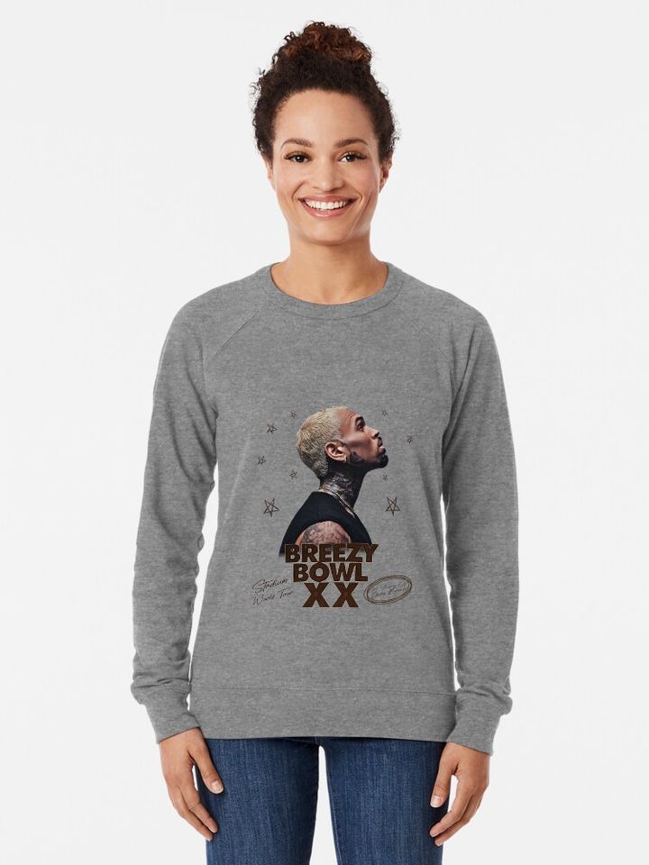 Chris brown tour Lightweight Sweatshirt