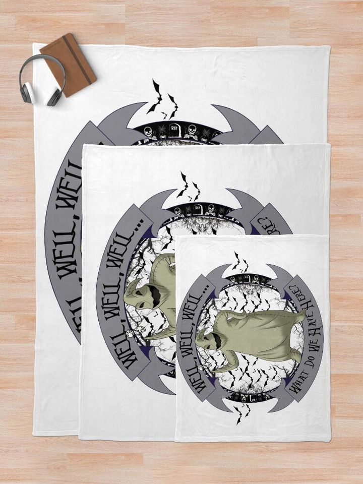 Oogie Boogie Madness - Tim Burton Inspired Art Print Throw Blanket