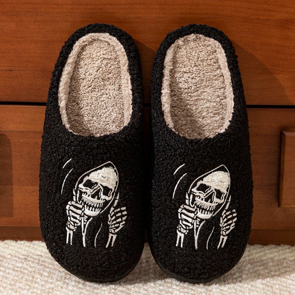 Halloween Funny Skull Face Slippers, Halloween Gift, Christmas Gift