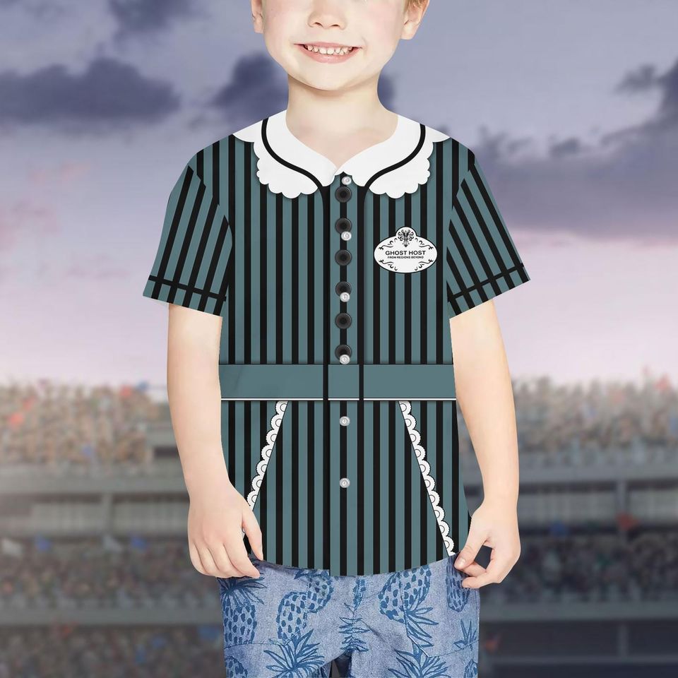 Haunted Mansion Maid Baseball Jersey, Ghost Host Costume Shirt
