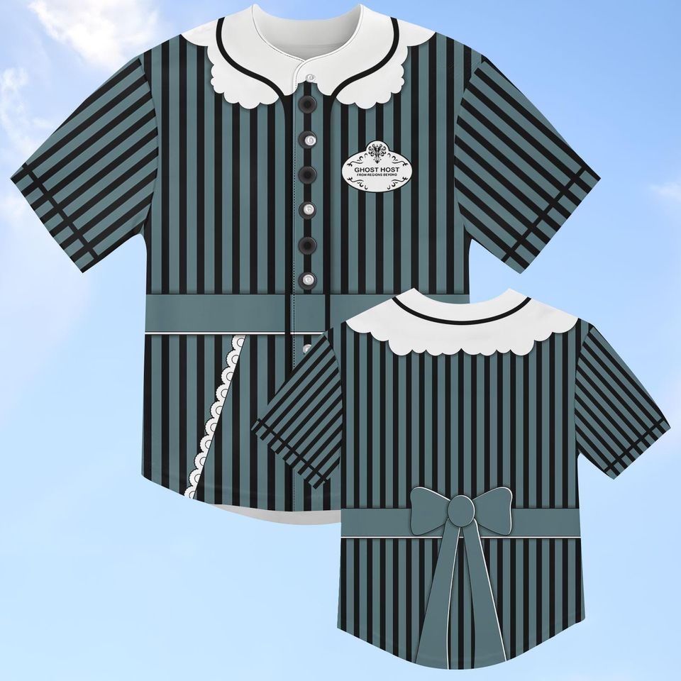 Haunted Mansion Maid Baseball Jersey, Ghost Host Costume Shirt