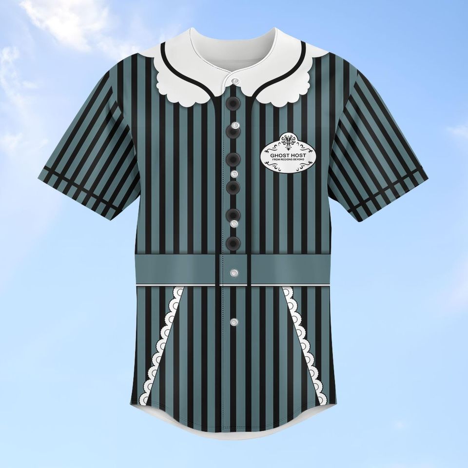 Haunted Mansion Maid Baseball Jersey, Ghost Host Costume Shirt