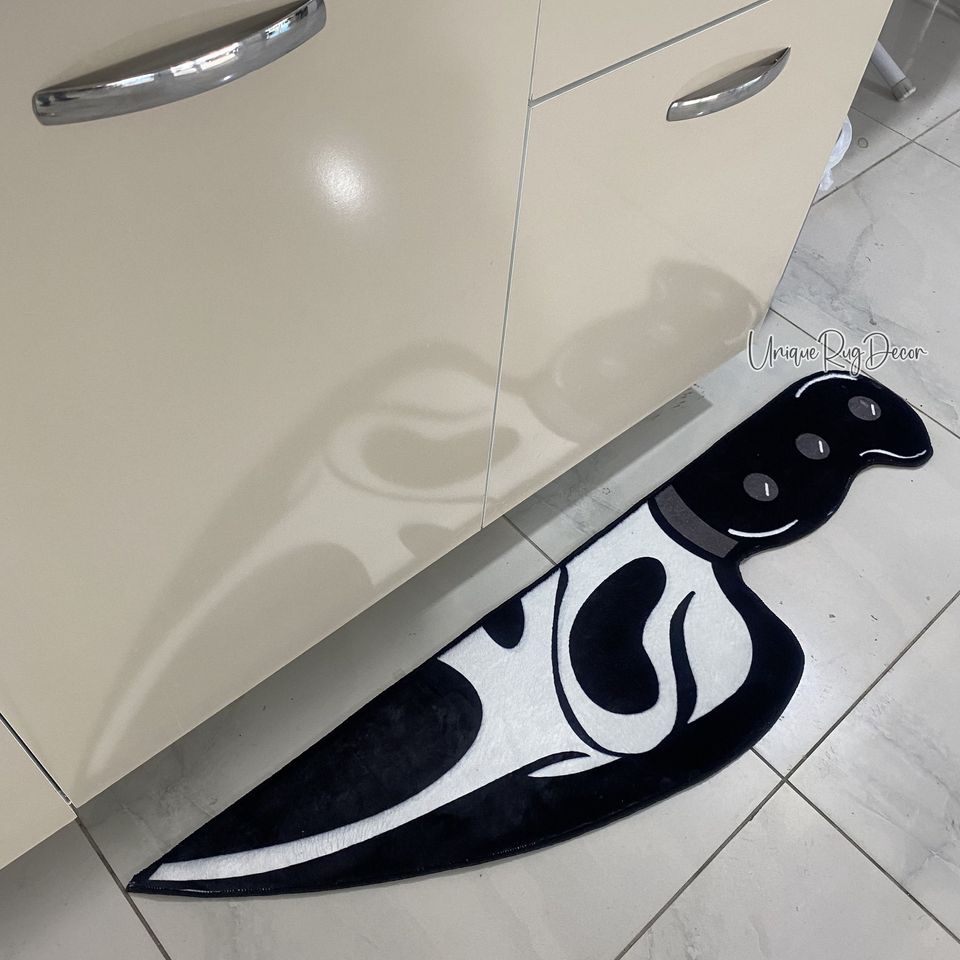 Ghost Face Rug, Horror Movie Shaped Rug, Kitchen Decor, Scary Mat, Gothic Rug