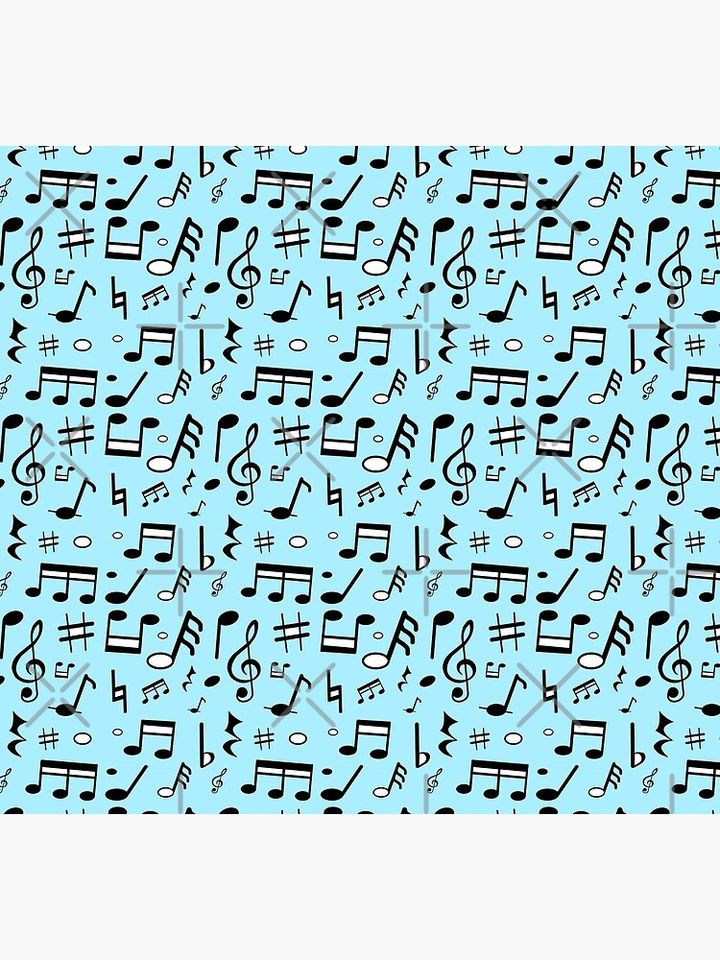 Variation to Music Symbols Design and with a Light Blue Background Socks