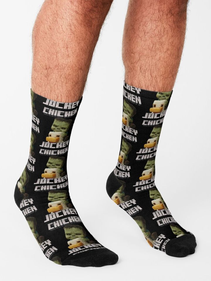 Chicken Jockey Minecraft Retro Socks