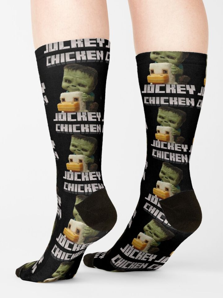 Chicken Jockey Minecraft Retro Socks