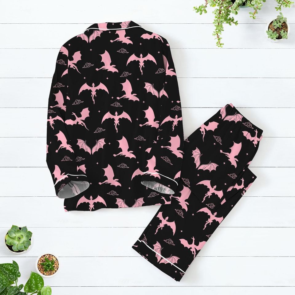 Bookish Dragon Rider Pajama Set for Adults, Fourth Wing Pajamas, Violet Sorren Family Pajamas