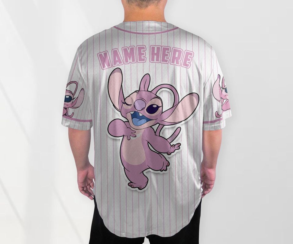 Personalized Angel Baseball Shirt Custom Name Jersey Cartoon Birthday Gift