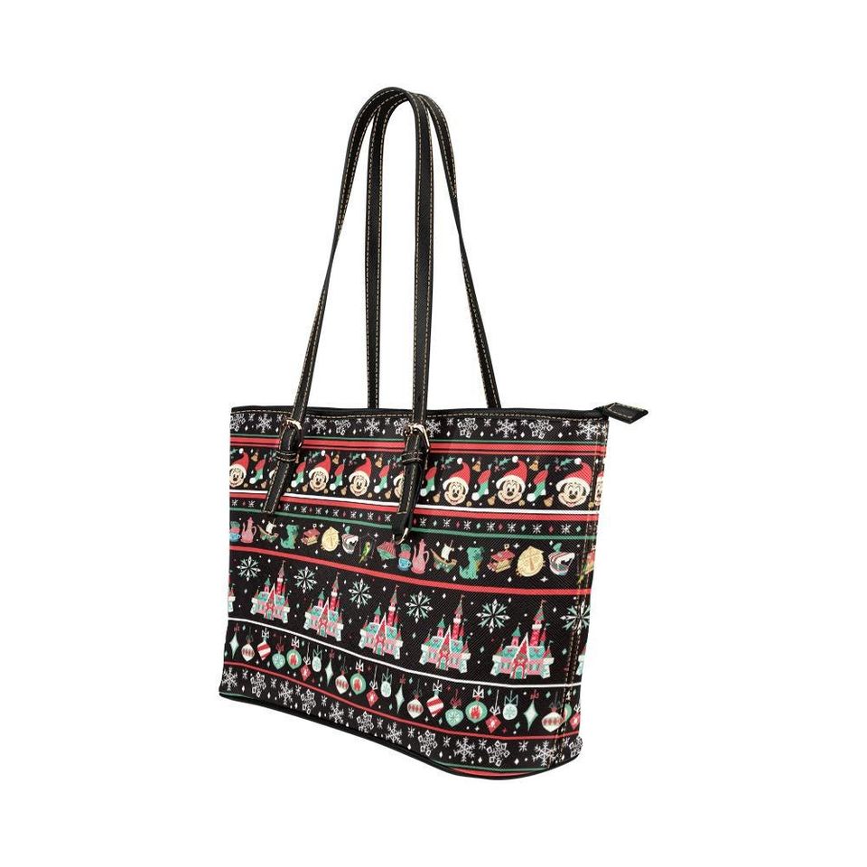 Christmas Parks-  Disney Purse- Disney Shoulder Handbag - Tote - PU Leather Shoulder Bag