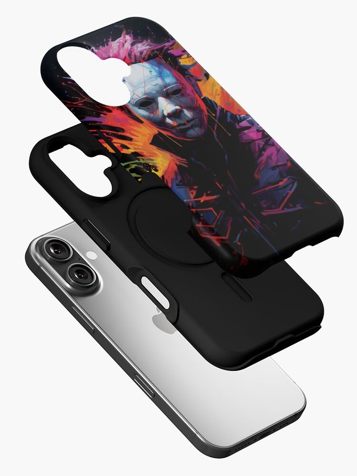 Michael Myers Neon Art iPhone Case