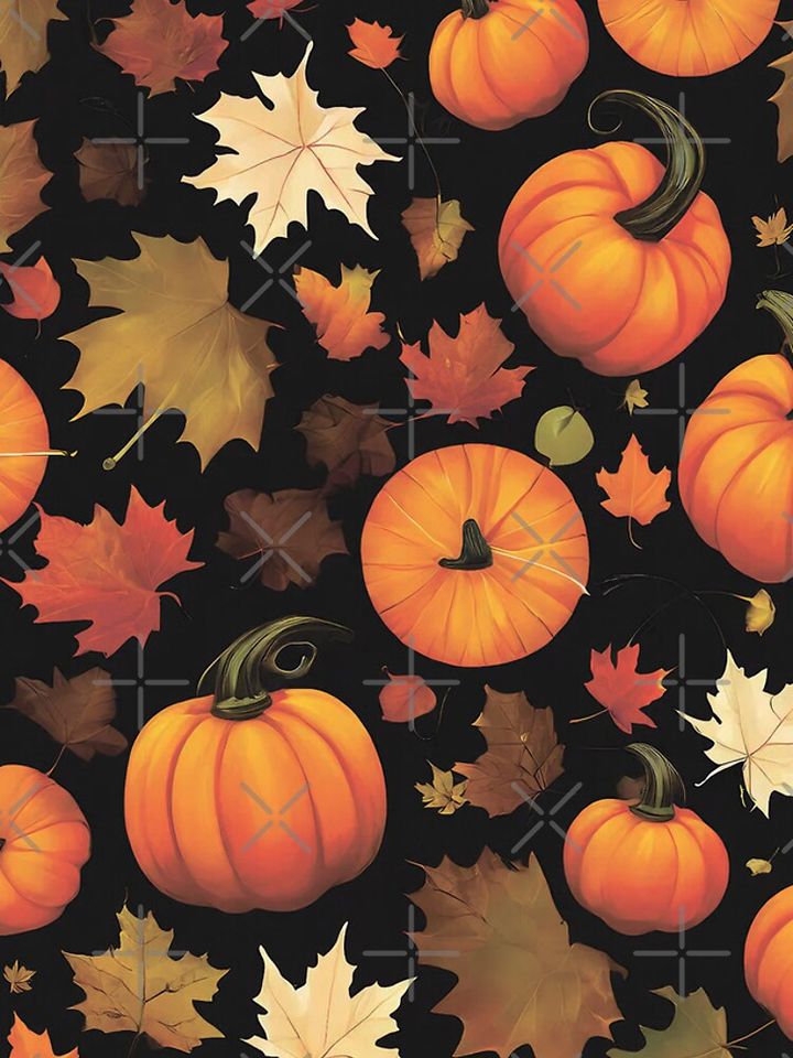 Pumpkins and autumn leaves. iPhone Case
