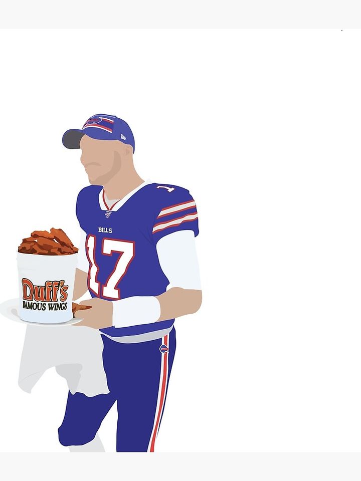 Josh Allen, Buffalo Bills, Duff's Chicken Wings Sticker Backpack