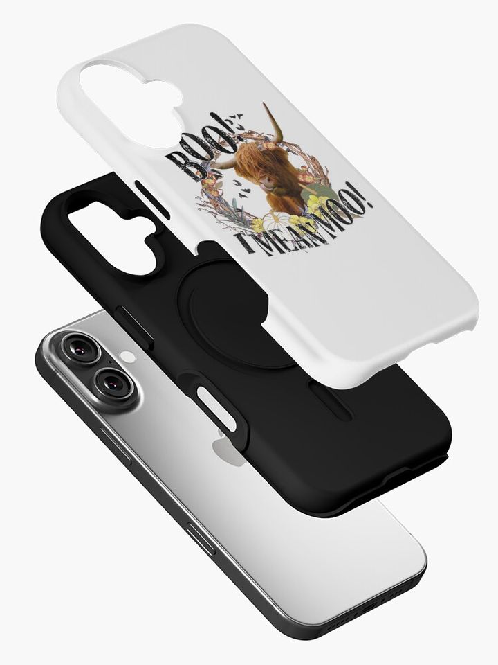 Highland Cow Boo Halloween Moo iPhone Case