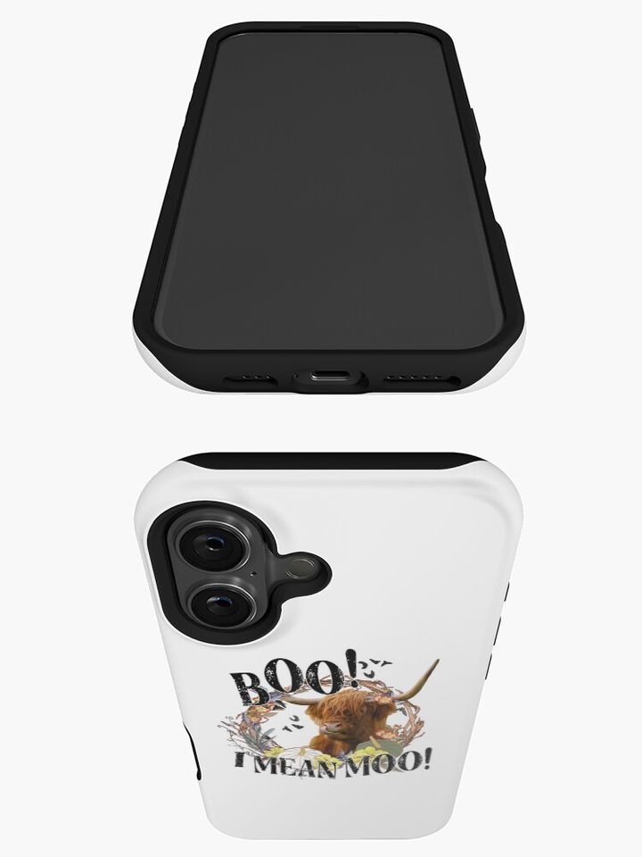 Highland Cow Boo Halloween Moo iPhone Case