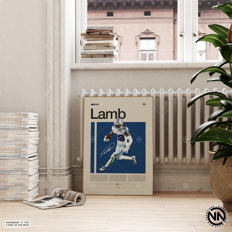 CeeDee Lamb Poster, Dallas Cowboys Print, football Poster, Sports Poster, Football Poster, football Wall Art, Sports Bedroom Posters