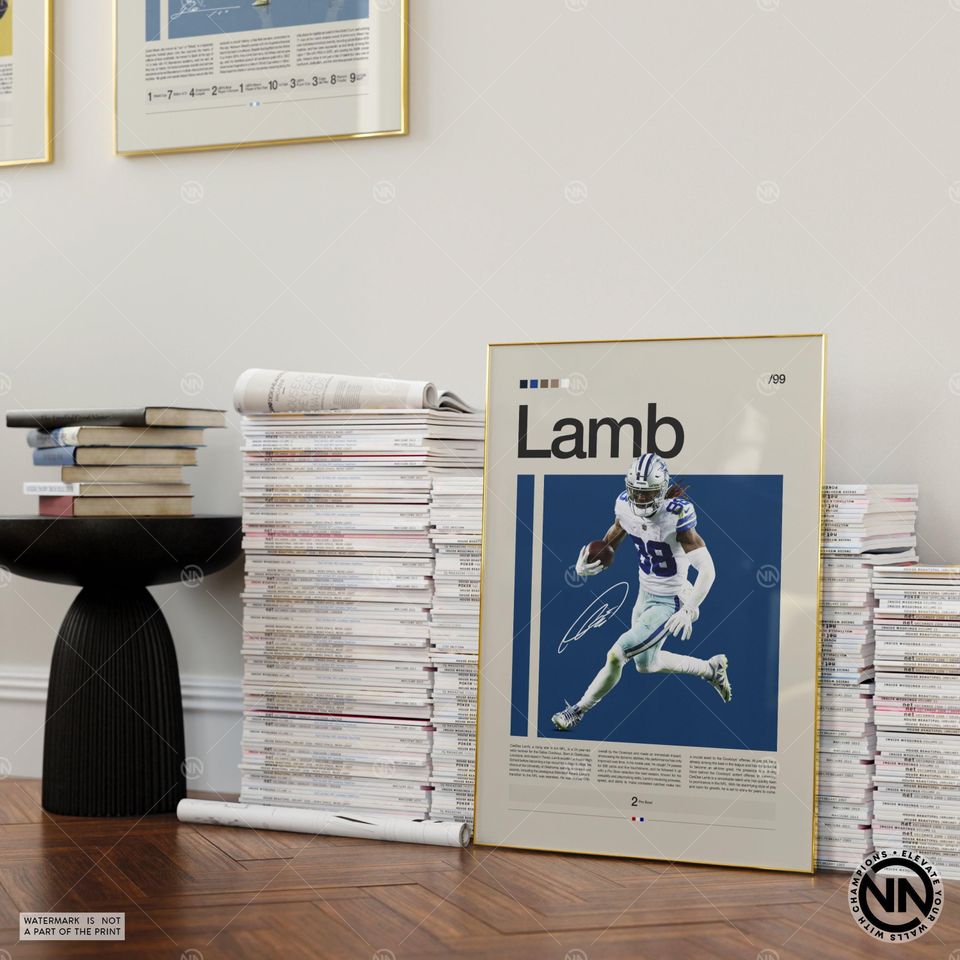 CeeDee Lamb Poster, Dallas Cowboys Print, football Poster, Sports Poster, Football Poster, football Wall Art, Sports Bedroom Posters