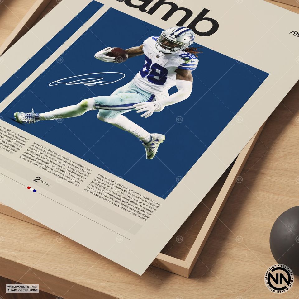 CeeDee Lamb Poster, Dallas Cowboys Print, football Poster, Sports Poster, Football Poster, football Wall Art, Sports Bedroom Posters