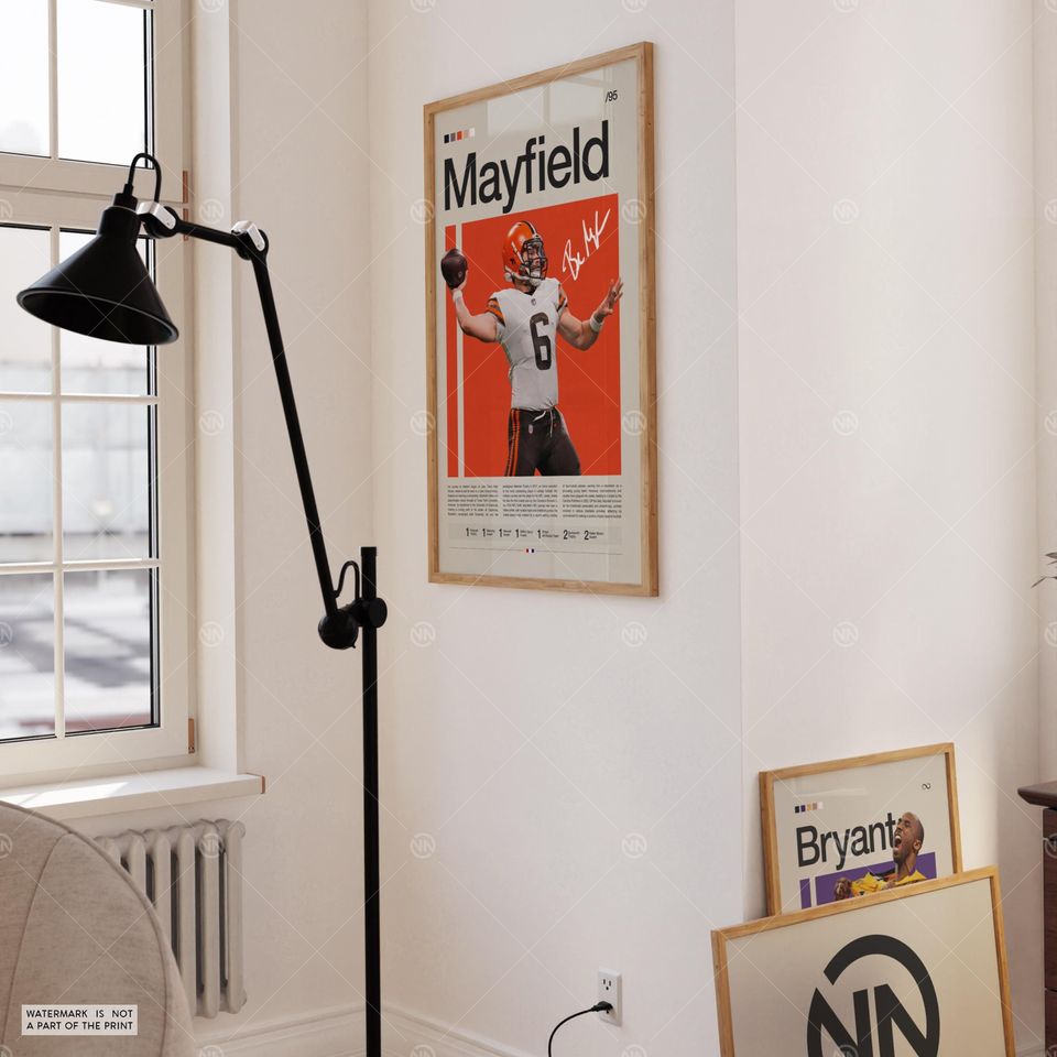 Baker Mayfield Poster, Cleveland Browns Print, football Poster, Sports Poster, football Fans, Football Poster, football Wall Art, Sports Bedroom Posters