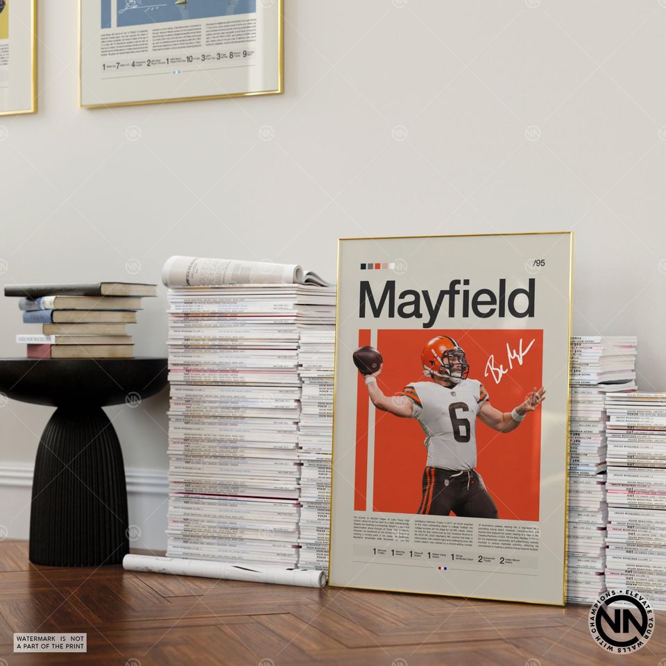 Baker Mayfield Poster, Cleveland Browns Print, football Poster, Sports Poster, football Fans, Football Poster, football Wall Art, Sports Bedroom Posters