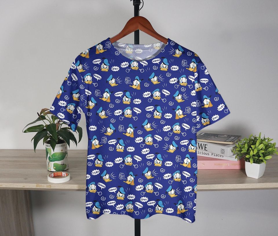 Funny Donald Duck T-Shirt, Cartoon Angry Duck Tee
