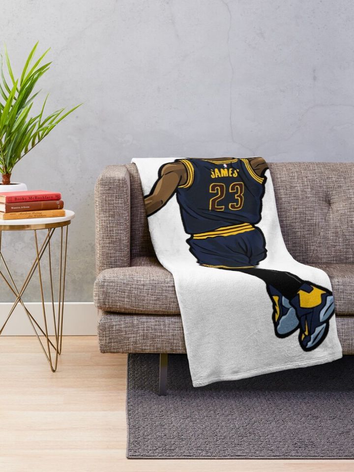 LeBron James 23 Posterized Dunk Throw Blanket, Gift for Fan