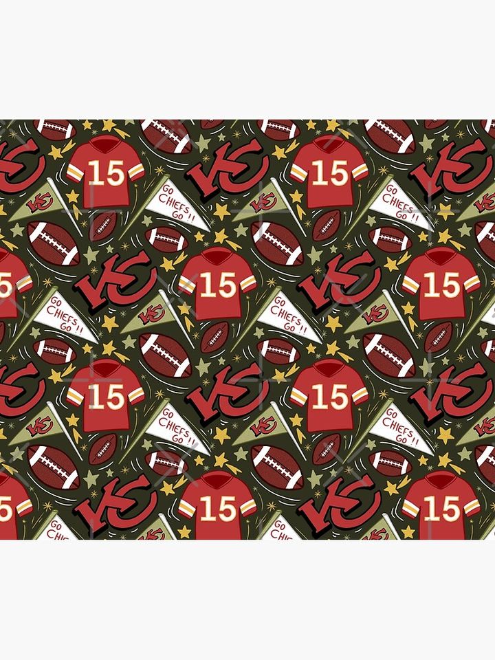 Patrick Mahomes chiefs pattern (khaki green)  Throw Blanket, Gift for Fan