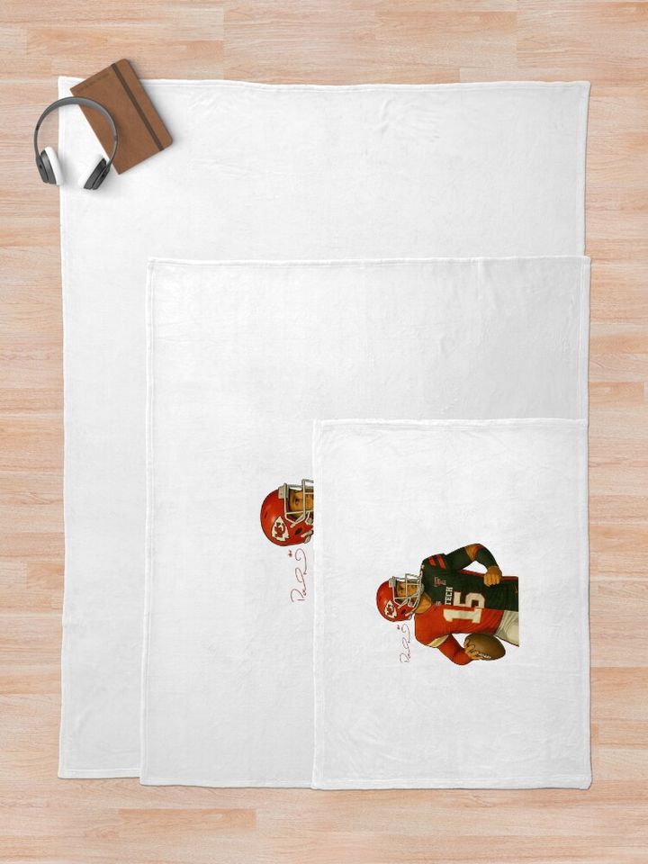 Patrick Mahomes Texas Tech University Football Sticker Throw Blanket, Gift for Fan